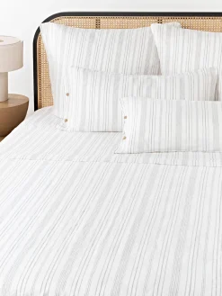 Clearance Sábana encimera de lino lavado con rayas Telma Sábanas|Fundas Nórdicas