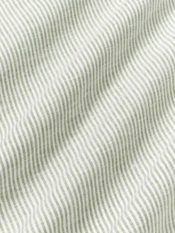 Sábanas|Fundas Nórdicas></noscript>Westwing Collection Sábana encimera de lino lavado con rayas finas Rinna Verde oliva, blanco