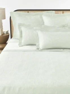 Sábanas|Fundas Nórdicas>Westwing Collection Sábana encimera de lino Linna Verde salvia