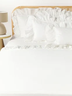 Discount Sábana encimera de percal con volantes Louane Mantas|Sábanas