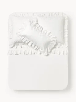 Discount Sábana encimera de percal con volantes Louane Mantas|Sábanas