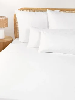 Mantas|Sábanas>Westwing Collection Sábana encimera de percal Elsie Blanco