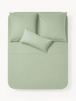 Sábanas|Fundas Nórdicas>Westwing Collection Sábana encimera de percal Elsie Verde salvia