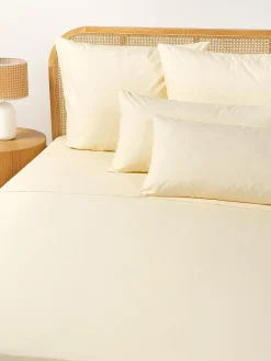 Sábanas|Fundas Nórdicas>Westwing Collection Sábana encimera de percal Elsie Amarillo claro