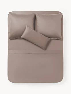 Sábanas|Fundas Nórdicas>Westwing Collection Sábana encimera de satén Comfort Marrón