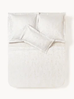 Sábanas|Fundas Nórdicas>Westwing Collection Sábana encimera de satén estampado Hurley Blanco crema, beige claro