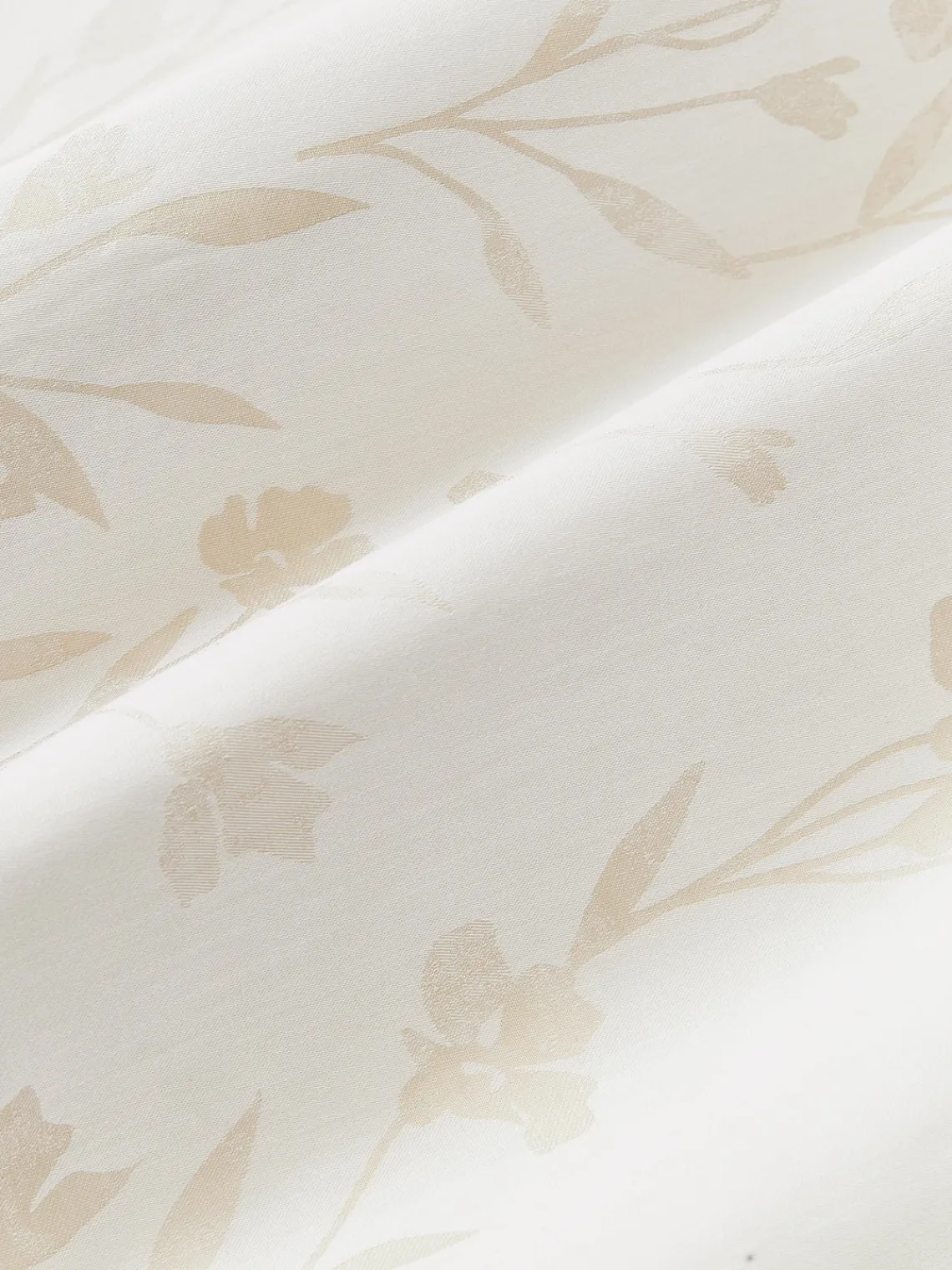 Sábanas|Fundas Nórdicas>Westwing Collection Sábana encimera de satén estampado Hurley Blanco crema, beige claro