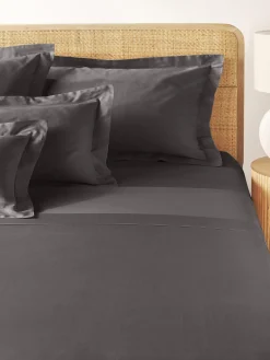 Sábanas|Fundas Nórdicas>Westwing Collection Sábana encimera de satén Premium Gris antracita