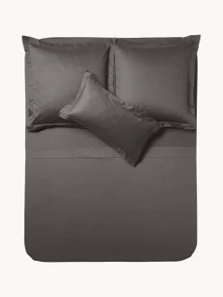 Sábanas|Fundas Nórdicas>Westwing Collection Sábana encimera de satén Premium Gris antracita