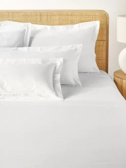 Mantas|Sábanas>Westwing Collection Sábana encimera de satén Premium Blanco