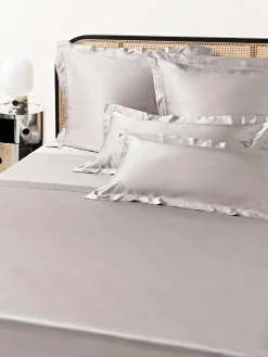 Mantas|Sábanas>Westwing Collection Sábana encimera de satén Sylvie Gris claro