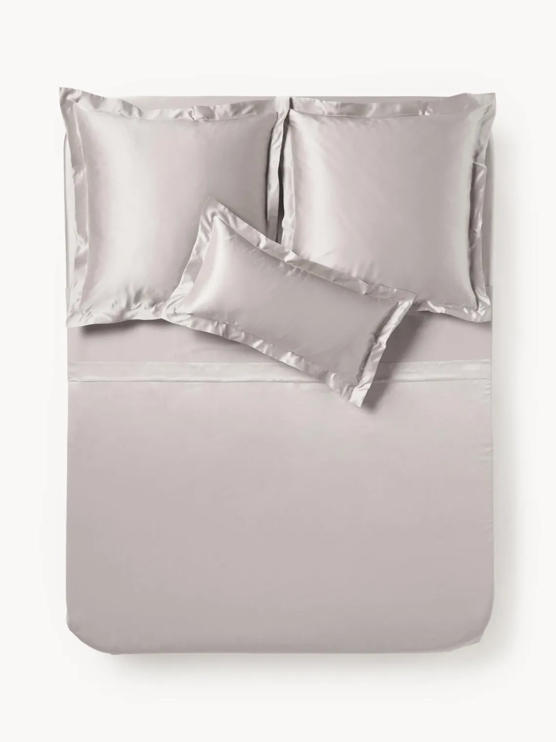 Mantas|Sábanas>Westwing Collection Sábana encimera de satén Sylvie Gris claro