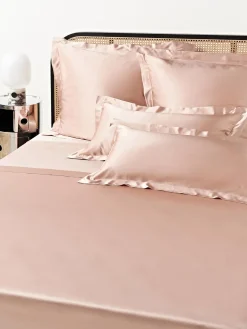 Sábanas|Fundas Nórdicas>Westwing Collection Sábana encimera de satén Sylvie Rosa oscuro