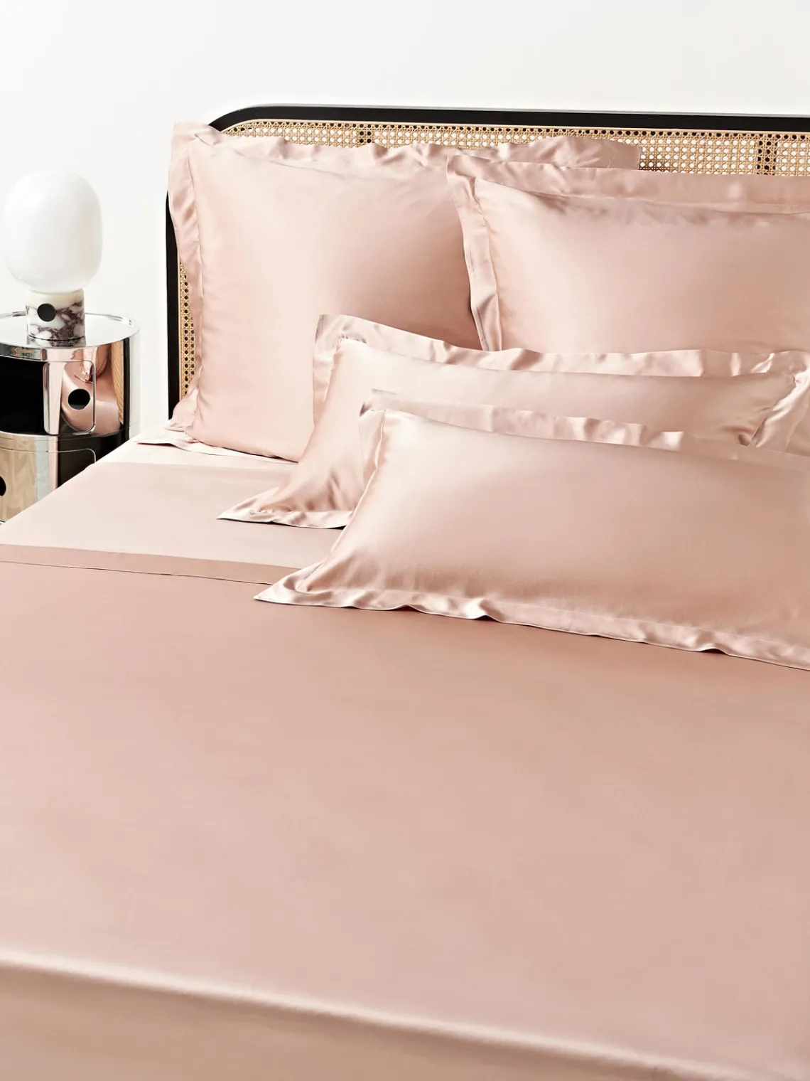 Sábanas|Fundas Nórdicas>Westwing Collection Sábana encimera de satén Sylvie Rosa oscuro