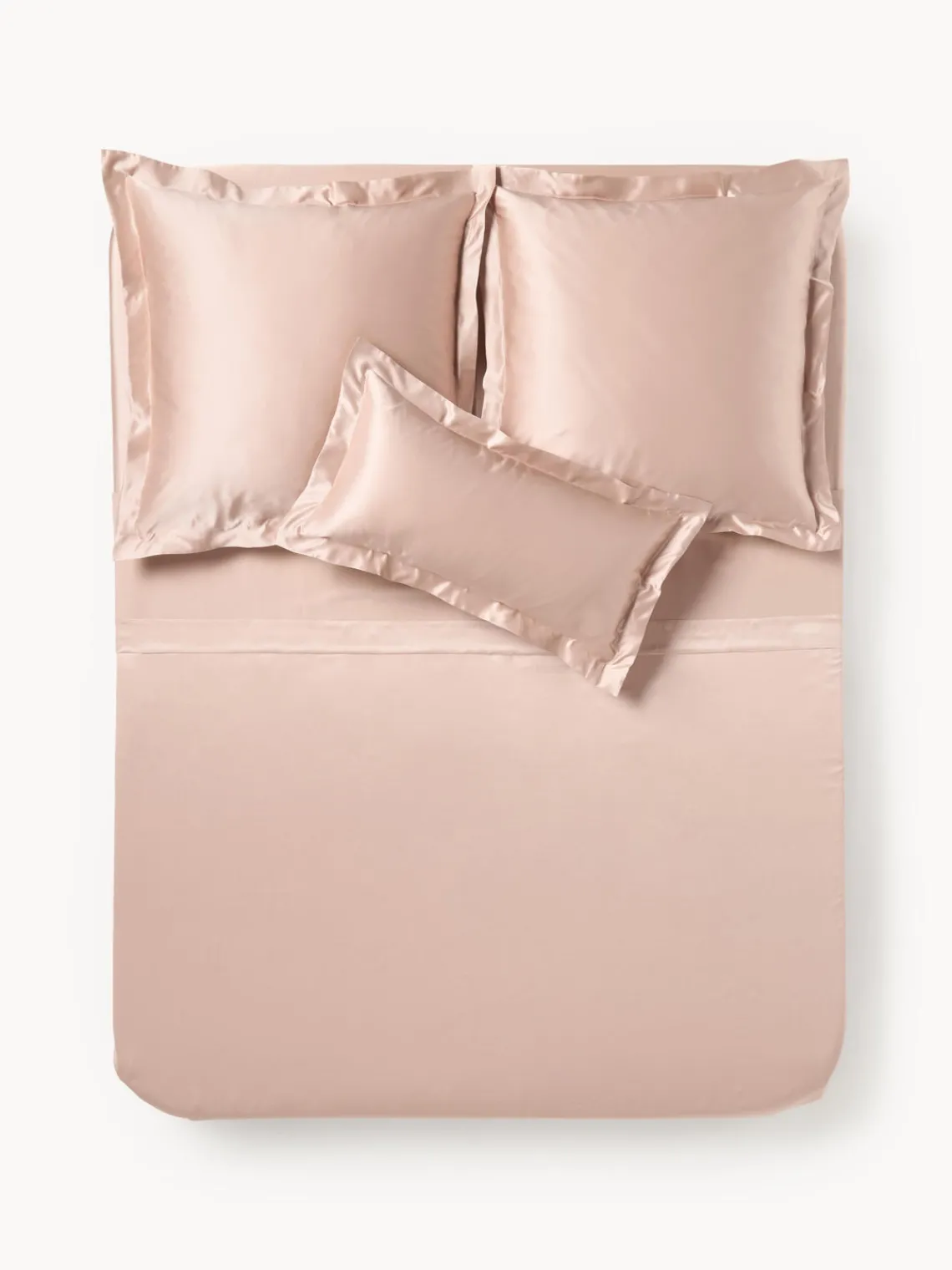 Sábanas|Fundas Nórdicas>Westwing Collection Sábana encimera de satén Sylvie Rosa oscuro