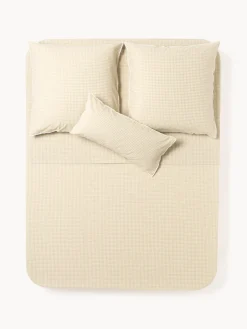 Sábanas|Fundas Nórdicas>Westwing Collection Sábana encimera de seersucker Davey Beige, blanco