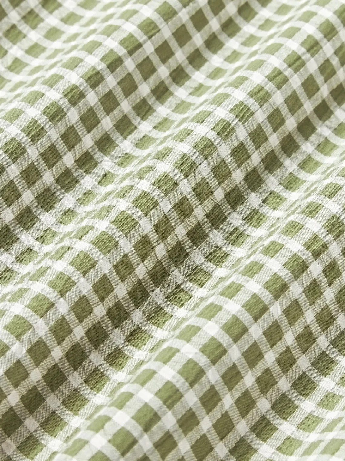 Sábanas|Fundas Nórdicas>Westwing Collection Sábana encimera de seersucker Davey Verde oliva, blanco