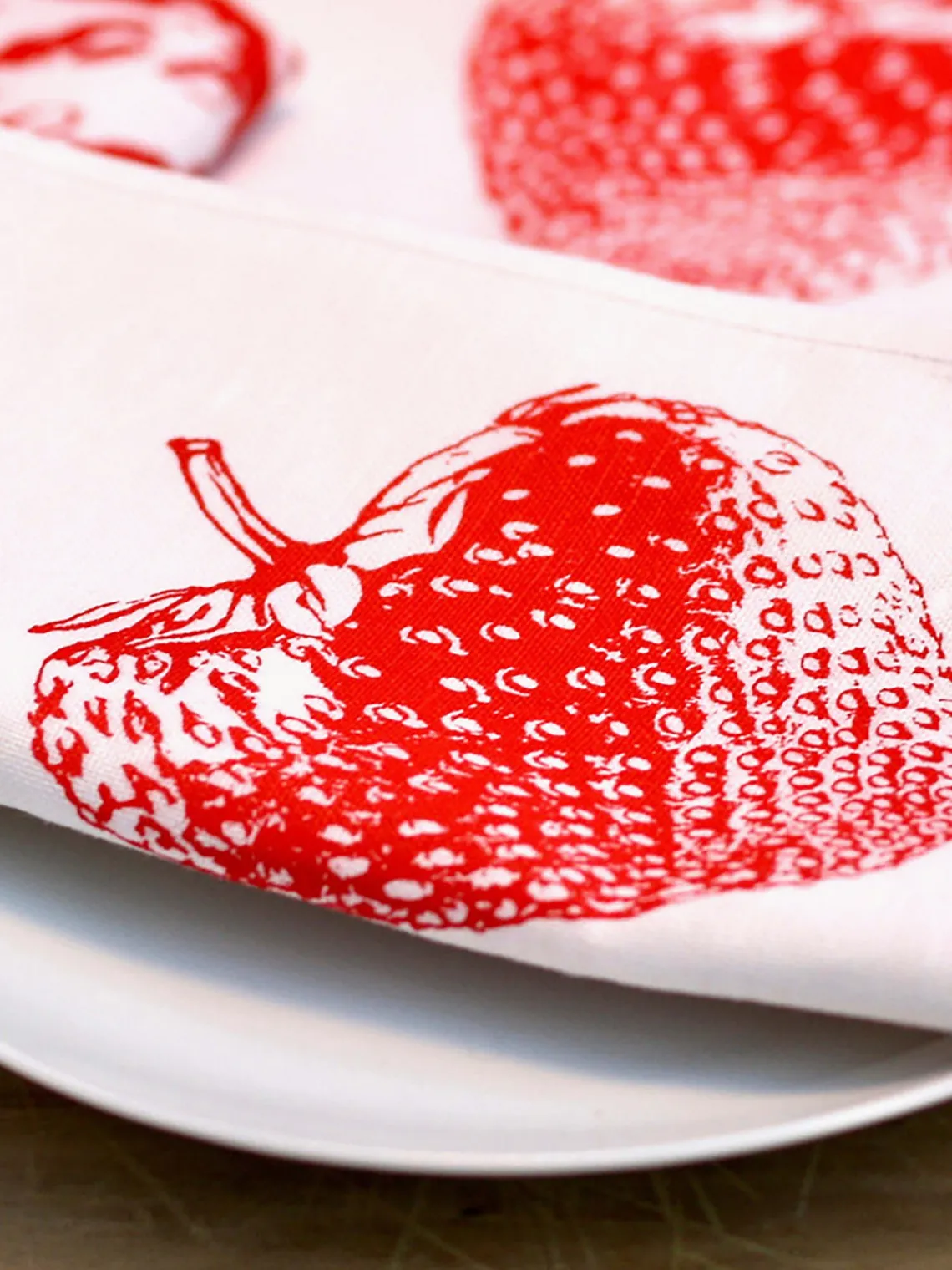Textiles De Cocina Y Manteles|Textiles De Cocina>Frohstoff Servilleta artesanal Dalila Off White, rojo