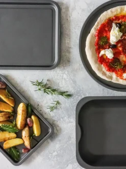 Bandejas Para Horno|Bandejas Para Horno>Kitchen Craft Set de bandejas horno antiadherentes KitchenCraft, 4 uds. Negro