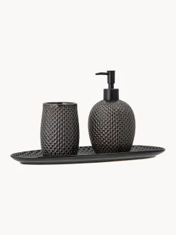 Set de baño artesanal Gustav Dispensador De Jabón Y Jaboneras|Jarrones