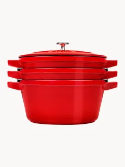 Ollas|Ollas></noscript>Staub Set de baterías de cocina de hierro fundido La Cocotte, 3 uds. Rojo brillante