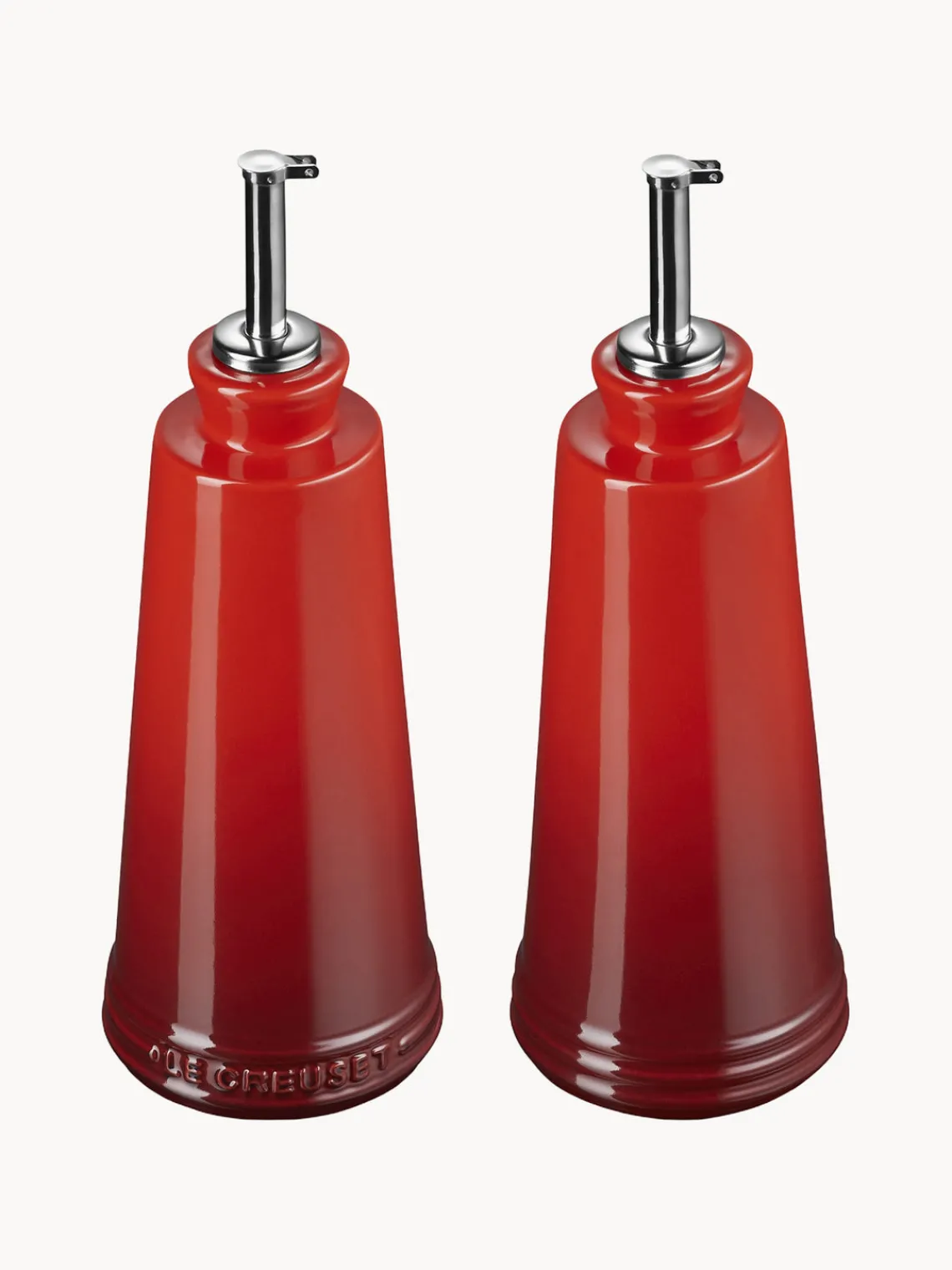 Aceiteras Y Vinagreras|Aceiteras Y Vinagreras>LE CREUSET Set de botellas de aceite y vinagre Cherrish Rojo, color vino, plateado