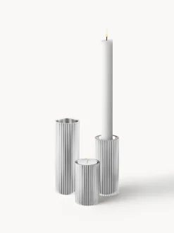 Candelabros|Jarrones>GEORG JENSEN Set de candelabros con relieves Bernadotte, 3 uds.