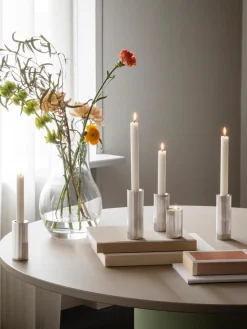 Candelabros|Jarrones>GEORG JENSEN Set de candelabros con relieves Bernadotte, 3 uds.