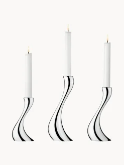 Candelabros|Jarrones>GEORG JENSEN Set de candelabros de acero inoxidable Cobra, 3 uds.