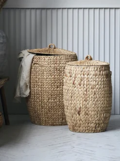 Outlet Set de cestas con tapadera Laun, 2 uds. Cestos De La Ropa|Jarrones