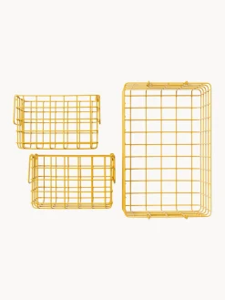 Cestas Y Cajas|Jarrones>Mustard Made Set de cestas de metal The Baskets, 3 uds. Amarillo mostaza