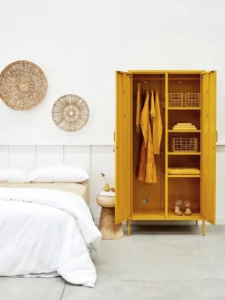 Cestas Y Cajas|Jarrones>Mustard Made Set de cestas de metal The Baskets, 3 uds. Amarillo mostaza