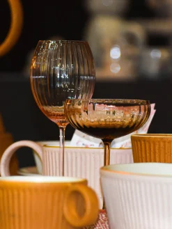 Copas De Vino|Vajillas Completas>ANNA VON LIPA Set de copas de vino blanco artesanales Lyon, 2 uds. Terracota