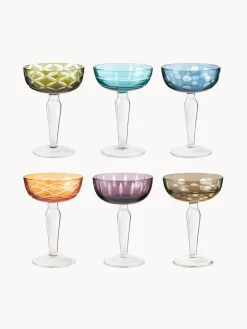 Hot Set de copas pompadour de champán Cuttings, 6 uds. Copas De Champagne|Vajillas Completas