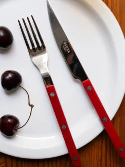Juego De Cubiertos|Vajillas Completas>Sabre Paris Set de cubiertos de acero inoxidable Bistrot, tamaños diferentes Rojo, plateado