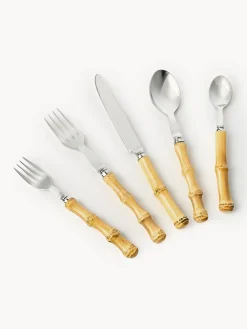Sale Set de cubiertos pulido a mano Bamboo, 1 comensal (5 pzas.) Juego De Cubiertos|Vajillas Completas