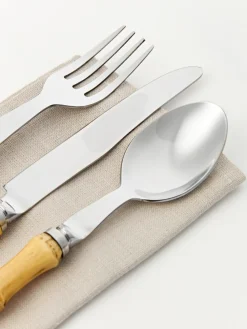 Sale Set de cubiertos pulido a mano Bamboo, 1 comensal (5 pzas.) Juego De Cubiertos|Vajillas Completas