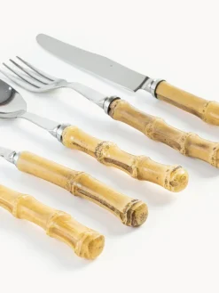 Sale Set de cubiertos pulido a mano Bamboo, 1 comensal (5 pzas.) Juego De Cubiertos|Vajillas Completas