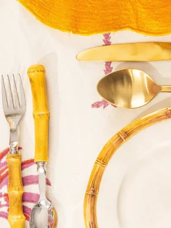 Sale Set de cubiertos pulido a mano Bamboo, 1 comensal (5 pzas.) Juego De Cubiertos|Vajillas Completas