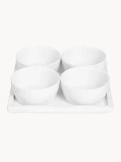 Hot Set de cuencos pequeños artesanales con bandeja para servir Cosmopolitan, 5 pzas. Cuencos Aperitivos|Vajillas Completas