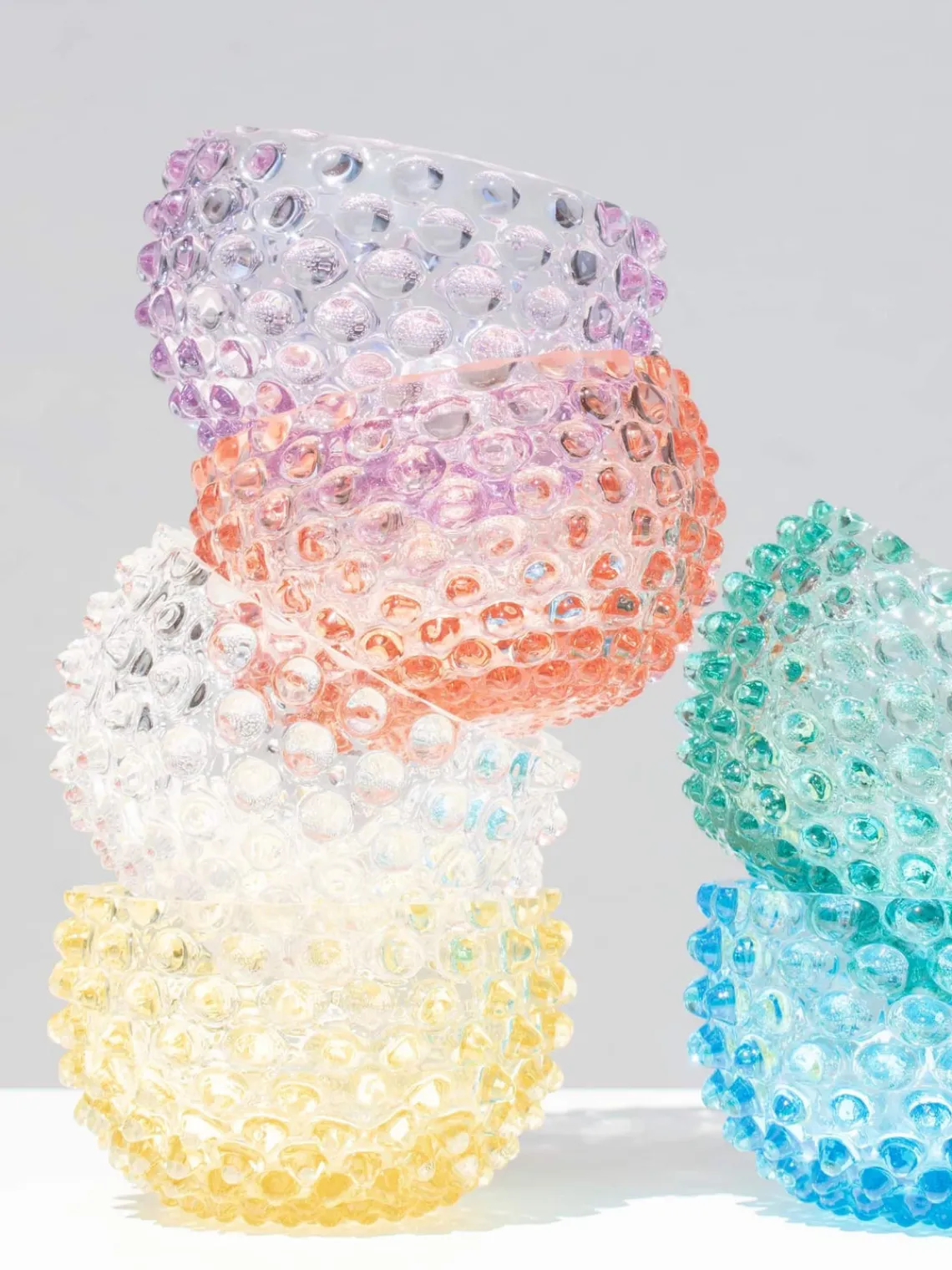 Hot Set de cuencos soplados Hobnail, 4 uds. Cuencos Aperitivos|Vajillas Completas