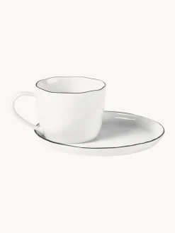 Sale Set de desayuno artesanal de porcelana Salt, 4 comensales (16 pzas.) Vajillas Completas|Menaje De Mesa