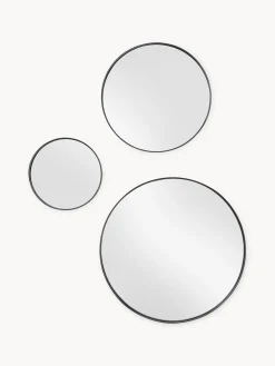 Jarrones|Espejos De Pared>Westwing Collection Set de espejos de pared redondos Lacie, 3 uds. Negro