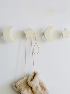 Sale Set de ganchos de pared de madera de haya Sky, 4 uds. Niños Colgadores Y Estantes De Pared|Decoración Infantil