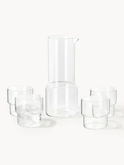 Jarras De Agua|Vajillas Completas>Westwing Collection Set de jarra con vasos de agua siplado Gustave, 5 pzas.