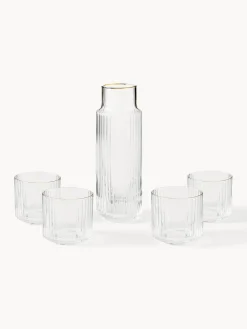 Clearance Set de jarra soplada con vasos Aleo, 5 pzas. Jarras De Agua|Vajillas Completas
