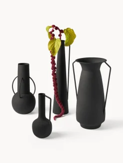 Jarrones|Jarrones>POLSPOTTEN Set de jarrones artesanales Roman, 4 uds. Negro
