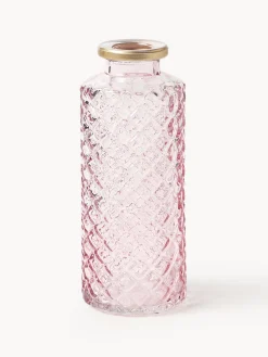 Jarrones|Jarrones></noscript> Set de jarrones pequeños de vidrio Adore, 3 uds. Rosa claro transparente, plateado