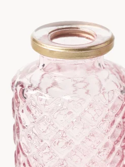 Jarrones|Jarrones></noscript> Set de jarrones pequeños de vidrio Adore, 3 uds. Rosa claro transparente, plateado