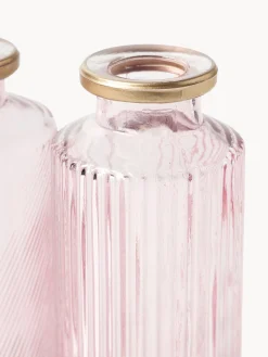 Jarrones|Jarrones></noscript> Set de jarrones pequeños de vidrio Adore, 3 uds. Rosa claro transparente, plateado